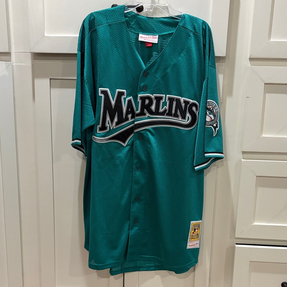 Mitchell & Ness Teal Marlins Mesh Jersey